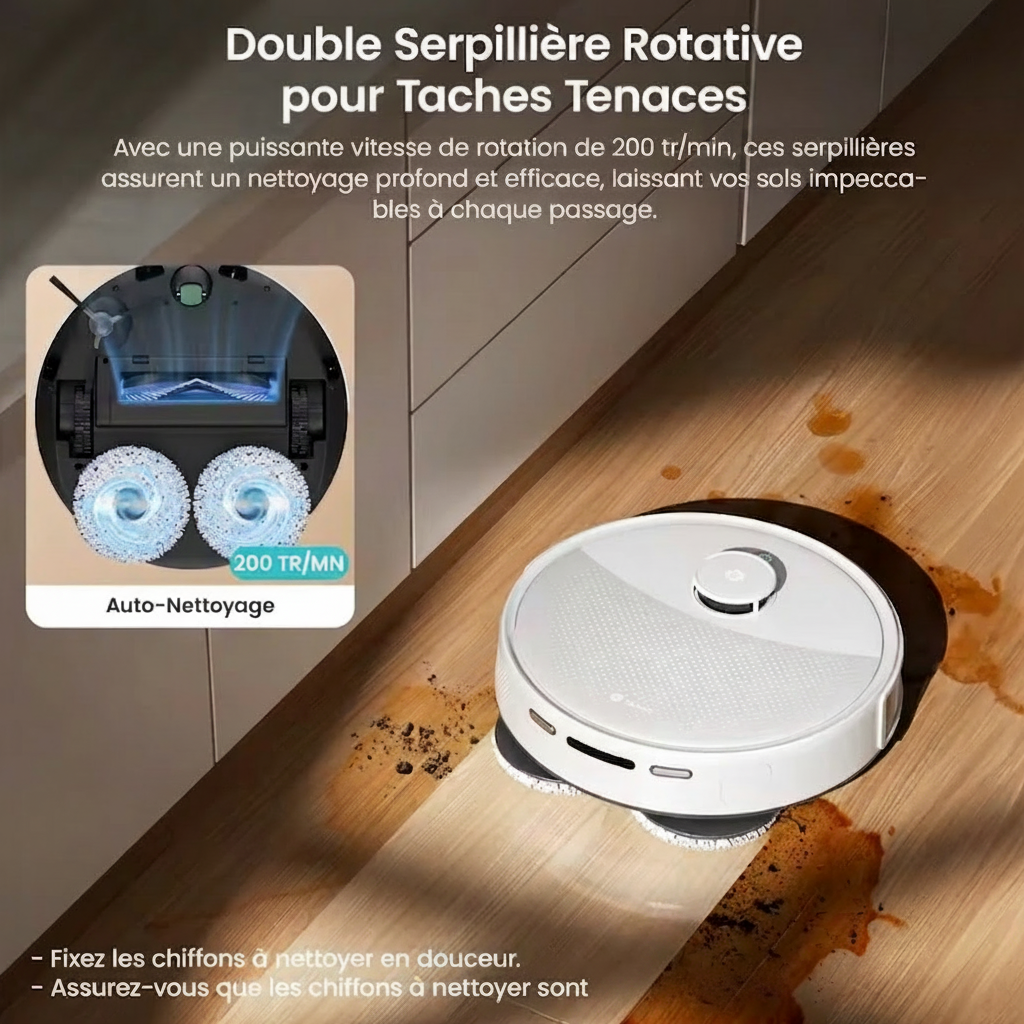 Lefant M3L Robot Aspirateur Laveur Intelligent avec Station Automatique | 12 000 Pa, LiDAR dTOF, Auto-Vidange, Lavage & Séchage Automatique
