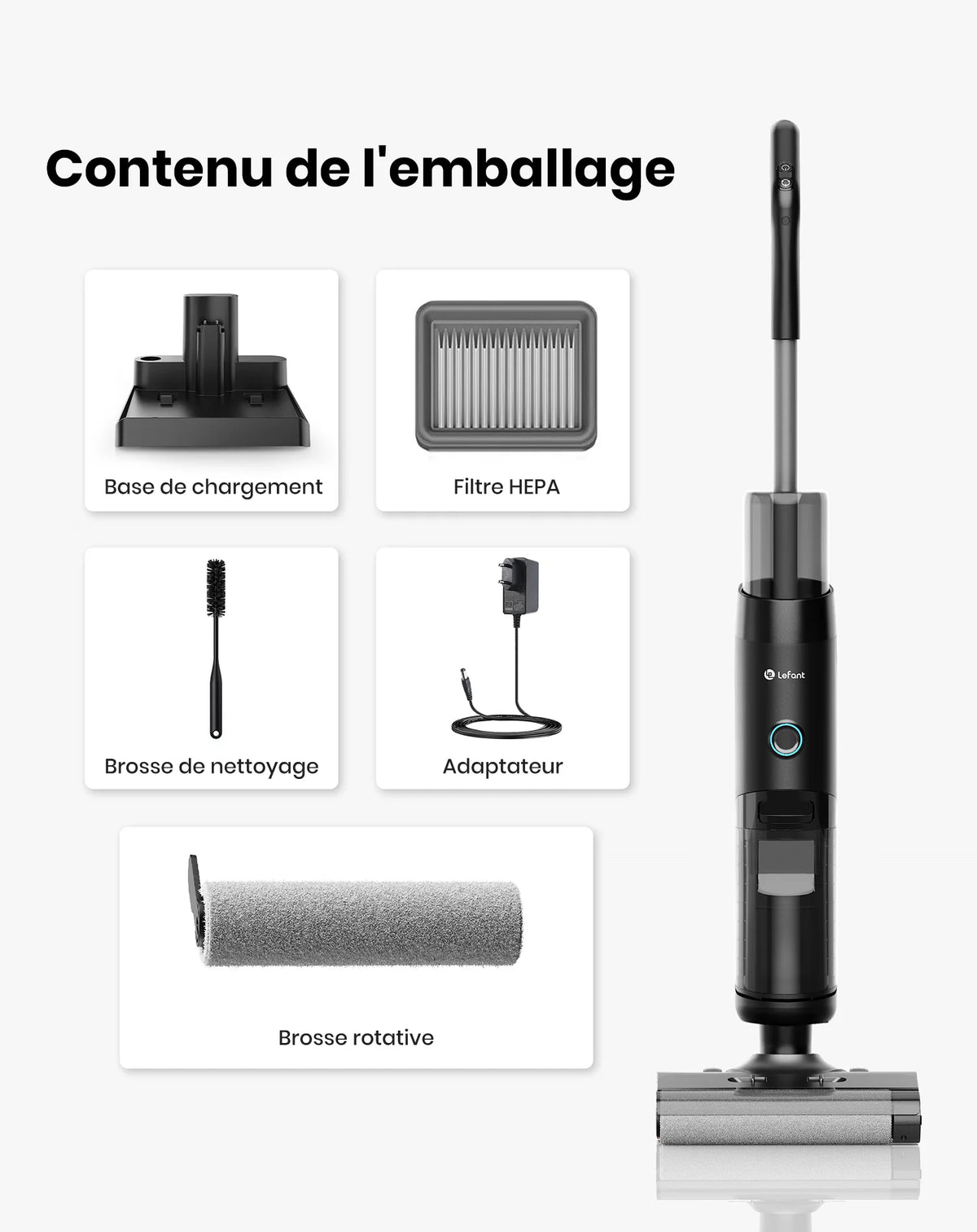 Lefant LS200 – Aspirateur Laveur Sans Fil 3-en-1 Intelligent | 13 000 Pa, Auto-Nettoyage, Nettoyage des Bords