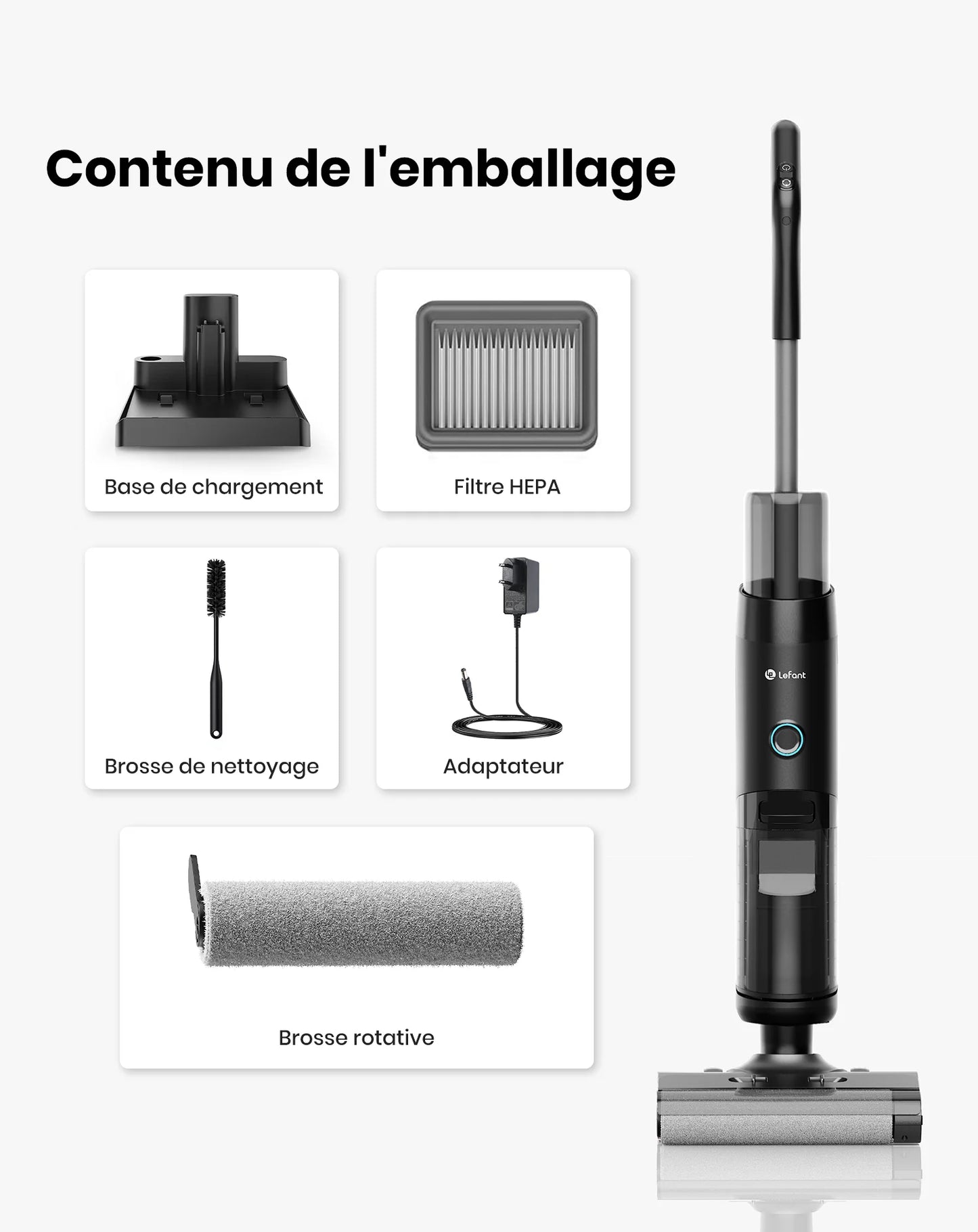 Lefant LS200 – Aspirateur Laveur Sans Fil 3-en-1 Intelligent | 13 000 Pa, Auto-Nettoyage, Nettoyage des Bords