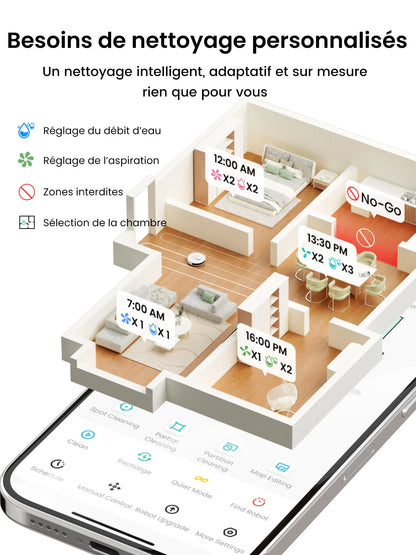 Lefant M2L Plus Robot Aspirateur Laveur avec Station Automatique | 6000 Pa, Navigation LiDAR, Cartographie Multi-Étages, Idéal Poils d’Animaux