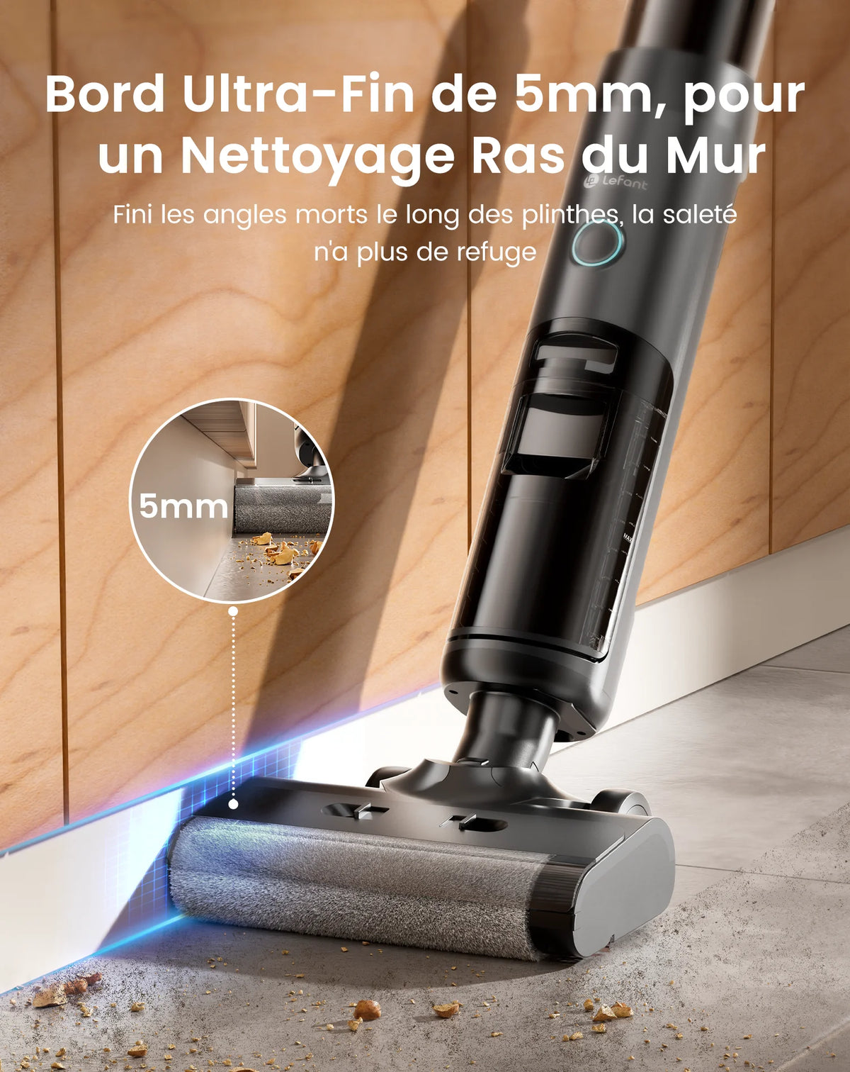 Lefant LS200 – Aspirateur Laveur Sans Fil 3-en-1 Intelligent | 13 000 Pa, Auto-Nettoyage, Nettoyage des Bords