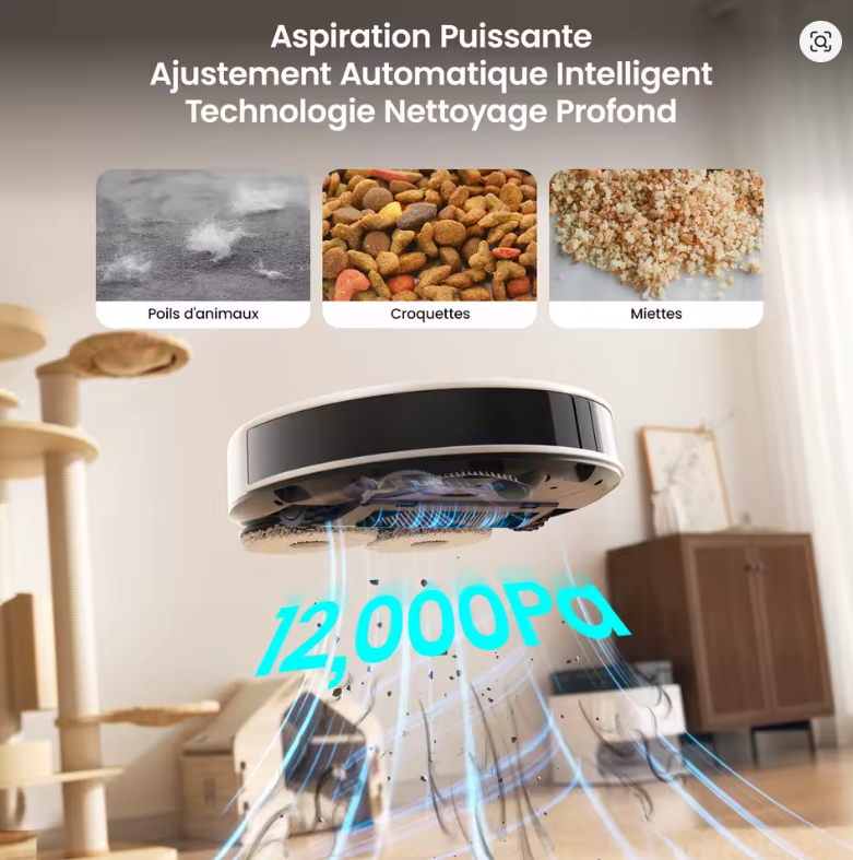 Lefant M3L Robot Aspirateur Laveur Intelligent avec Station Automatique | 12 000 Pa, LiDAR dTOF, Auto-Vidange, Lavage & Séchage Automatique
