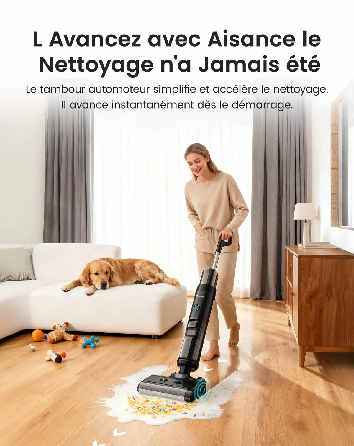 Lefant LS200 – Aspirateur Laveur Sans Fil 3-en-1 Intelligent | 13 000 Pa, Auto-Nettoyage, Nettoyage des Bords